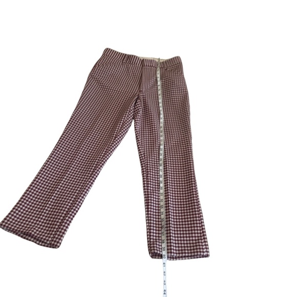 New Vintage Farah Houndstooth Print Red and White Plaid Pants 32/30 - Picture 8 of 9